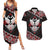 Taniko Aotearoa Couples Matching Summer Maxi Dress and Hawaiian Shirt Poutama Mix Piwakawaka - Ver02