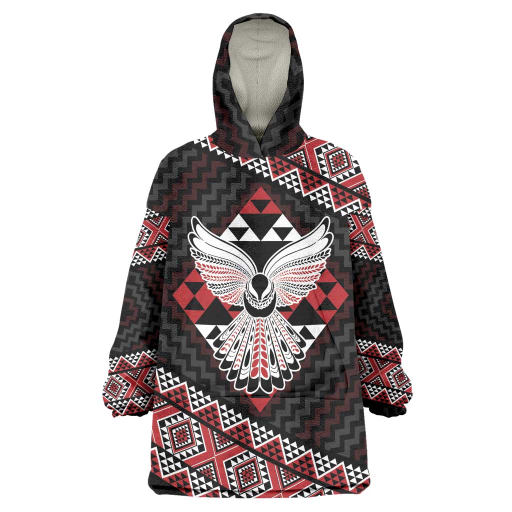 Taniko Aotearoa Wearable Blanket Hoodie Poutama Mix Piwakawaka - Ver02