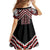 Maori Tukutuku Taniko Motifs Family Matching Mermaid Dress and Hawaiian Shirt Red Poutama Mix Kowhaiwhai