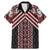 Maori Tukutuku Taniko Motifs Family Matching Mermaid Dress and Hawaiian Shirt Red Poutama Mix Kowhaiwhai