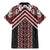 Maori Tukutuku Taniko Motifs Family Matching Mermaid Dress and Hawaiian Shirt Red Poutama Mix Kowhaiwhai
