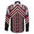 Maori Tukutuku Taniko Motifs Family Matching Mermaid Dress and Hawaiian Shirt Red Poutama Mix Kowhaiwhai