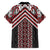 Maori Tukutuku Taniko Motifs Family Matching Tank Maxi Dress and Hawaiian Shirt Red Poutama Mix Kowhaiwhai
