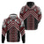 Maori Tukutuku Taniko Motifs Hoodie Red Poutama Mix Kowhaiwhai