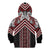 Maori Tukutuku Taniko Motifs Kid Hoodie Red Poutama Mix Kowhaiwhai