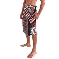 Maori Tukutuku Taniko Motifs Lavalava Red Poutama Mix Kowhaiwhai