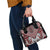 Maori Tukutuku Taniko Motifs Shoulder Handbag Red Poutama Mix Kowhaiwhai