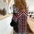 Maori Tukutuku Taniko Motifs Women Casual Shirt Red Poutama Mix Kowhaiwhai