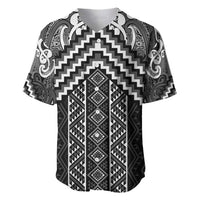 Maori Tukutuku Taniko Motifs Baseball Jersey Black Poutama Mix Kowhaiwhai