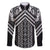 Maori Tukutuku Taniko Motifs Family Matching Mermaid Dress and Hawaiian Shirt Black Poutama Mix Kowhaiwhai