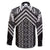 Maori Tukutuku Taniko Motifs Family Matching Mermaid Dress and Hawaiian Shirt Black Poutama Mix Kowhaiwhai