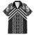 Maori Tukutuku Taniko Motifs Family Matching Tank Maxi Dress and Hawaiian Shirt Black Poutama Mix Kowhaiwhai