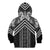 Maori Tukutuku Taniko Motifs Kid Hoodie Black Poutama Mix Kowhaiwhai