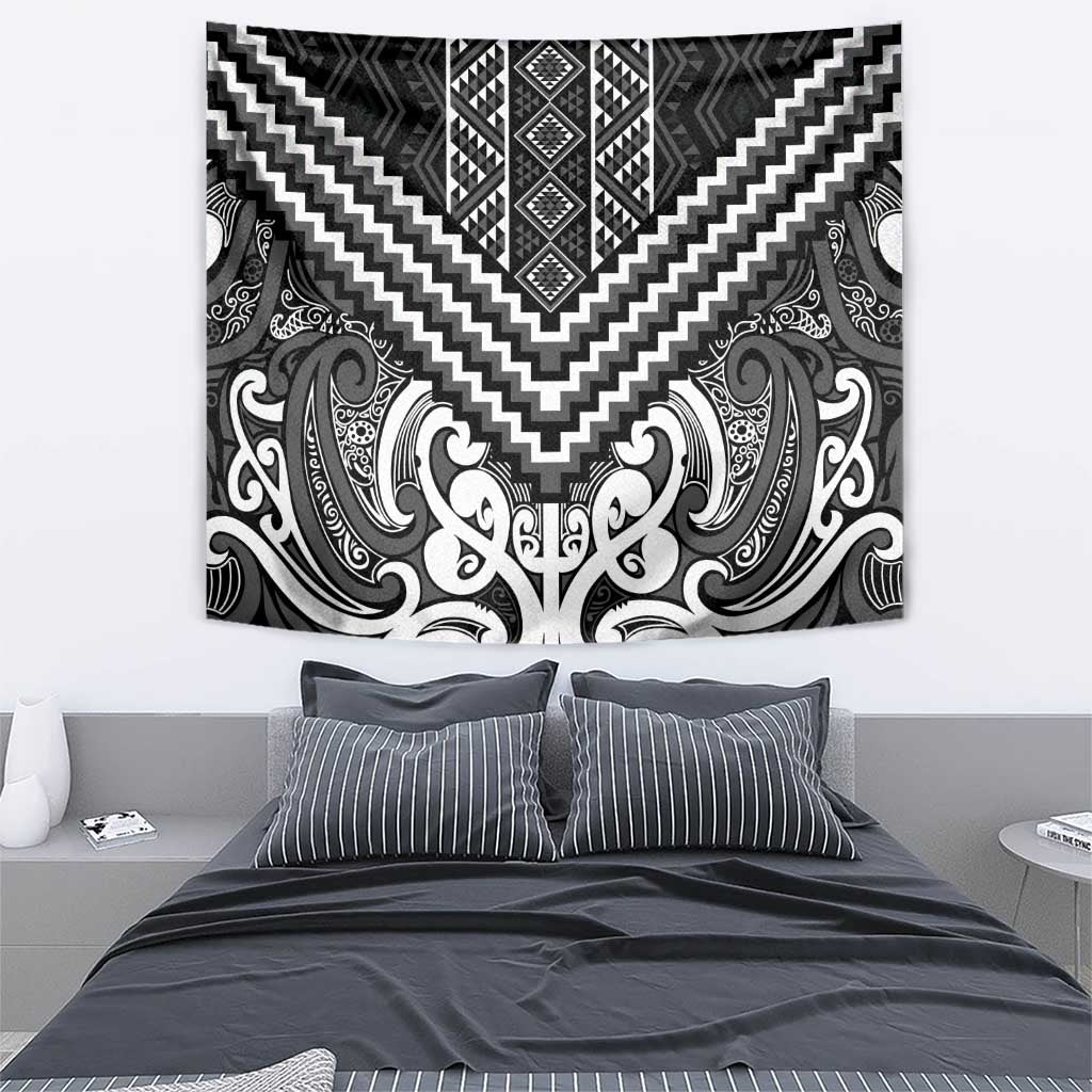 Maori Tukutuku Taniko Motifs Tapestry Black Poutama Mix Kowhaiwhai