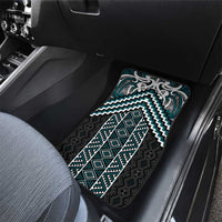 Maori Tukutuku Taniko Motifs Car Mats Teal Poutama Mix Kowhaiwhai