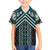 Maori Tukutuku Taniko Motifs Family Matching Long Sleeve Bodycon Dress and Hawaiian Shirt Teal Poutama Mix Kowhaiwhai