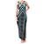 Maori Tukutuku Taniko Motifs Family Matching Tank Maxi Dress and Hawaiian Shirt Teal Poutama Mix Kowhaiwhai
