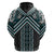 Maori Tukutuku Taniko Motifs Hoodie Teal Poutama Mix Kowhaiwhai