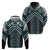 Maori Tukutuku Taniko Motifs Hoodie Teal Poutama Mix Kowhaiwhai