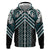 Maori Tukutuku Taniko Motifs Hoodie Teal Poutama Mix Kowhaiwhai