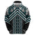 Maori Tukutuku Taniko Motifs Hoodie Teal Poutama Mix Kowhaiwhai