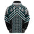 Maori Tukutuku Taniko Motifs Hoodie Teal Poutama Mix Kowhaiwhai