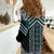 Maori Tukutuku Taniko Motifs Women Casual Shirt Teal Poutama Mix Kowhaiwhai