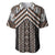 Maori Tukutuku Taniko Motifs Baseball Jersey Brown Poutama Mix Kowhaiwhai