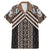 Maori Tukutuku Taniko Motifs Family Matching Mermaid Dress and Hawaiian Shirt Brown Poutama Mix Kowhaiwhai