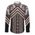 Maori Tukutuku Taniko Motifs Family Matching Mermaid Dress and Hawaiian Shirt Brown Poutama Mix Kowhaiwhai
