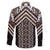 Maori Tukutuku Taniko Motifs Family Matching Mermaid Dress and Hawaiian Shirt Brown Poutama Mix Kowhaiwhai