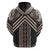 Maori Tukutuku Taniko Motifs Hoodie Brown Poutama Mix Kowhaiwhai