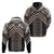 Maori Tukutuku Taniko Motifs Hoodie Brown Poutama Mix Kowhaiwhai