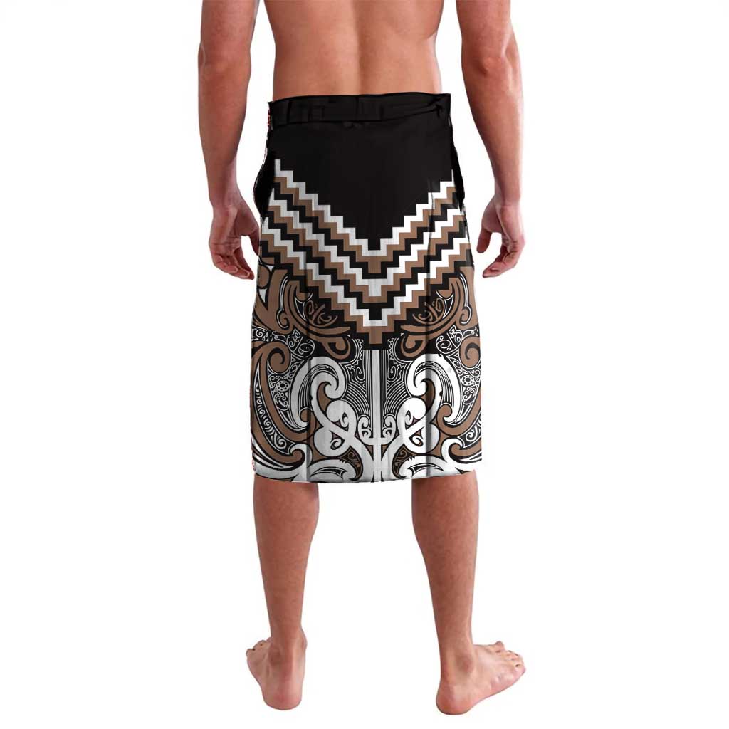 Maori Tukutuku Taniko Motifs Lavalava Brown Poutama Mix Kowhaiwhai