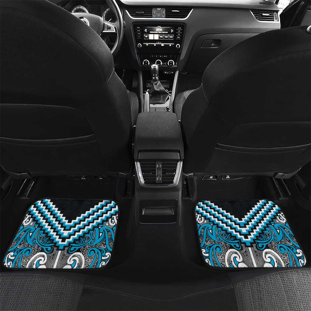 Maori Tukutuku Taniko Motifs Car Mats Turquoise Poutama Mix Kowhaiwhai