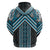 Maori Tukutuku Taniko Motifs Hoodie Turquoise Poutama Mix Kowhaiwhai