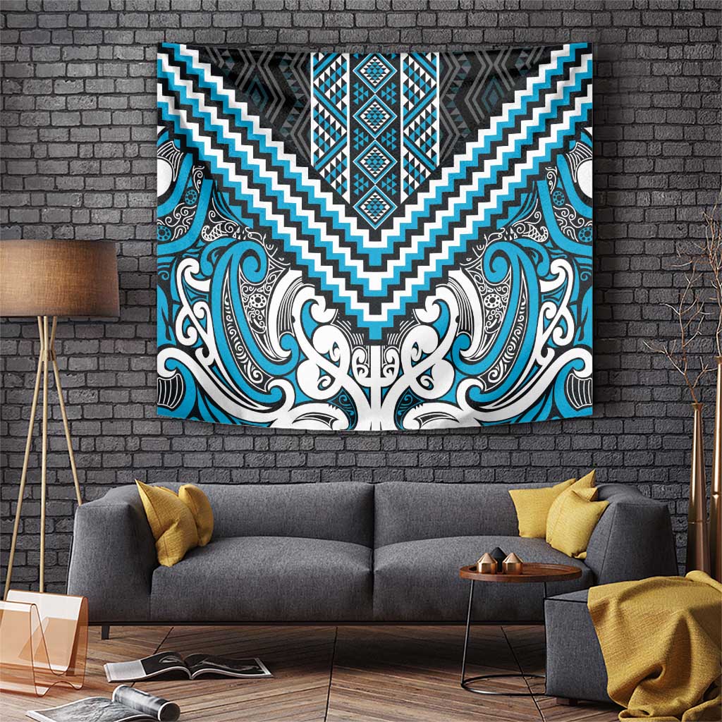 Maori Tukutuku Taniko Motifs Tapestry Turquoise Poutama Mix Kowhaiwhai
