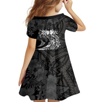 Polynesian Women's Day Family Matching Summer Maxi Dress and Hawaiian Shirt Plumeria Passion - Black LT7 - Polynesian Pride