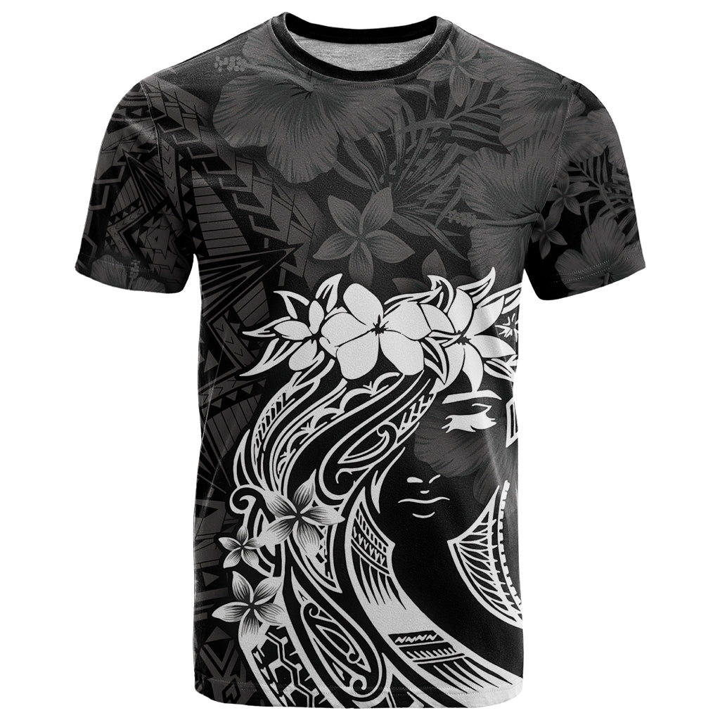 Polynesian Women's Day T Shirt Plumeria Passion - Black LT7 Black - Polynesian Pride