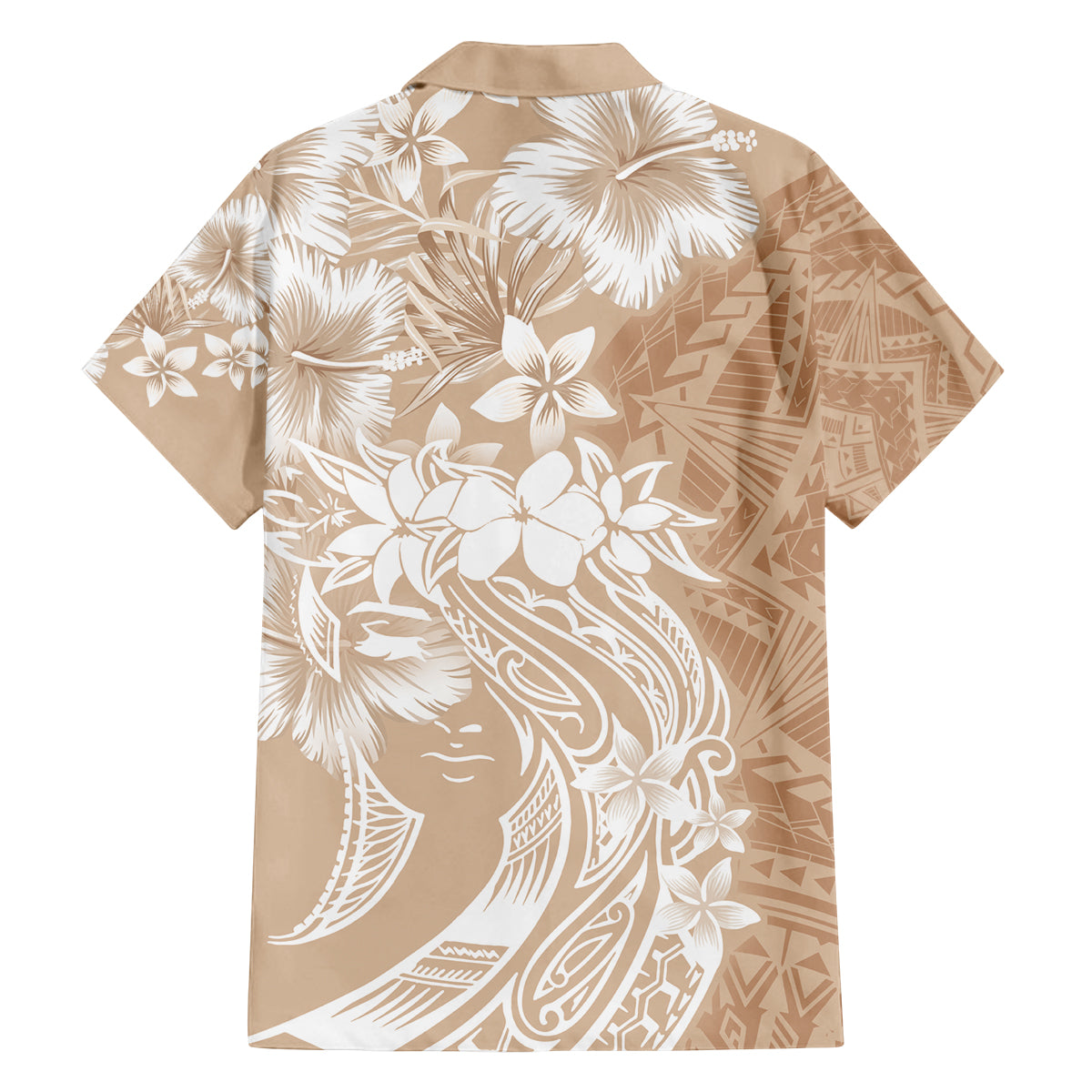 Polynesian Women's Day Family Matching Off Shoulder Long Sleeve Dress and Hawaiian Shirt Plumeria Passion - Beige LT7 - Polynesian Pride