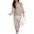 Polynesian Women's Day Family Matching Off Shoulder Long Sleeve Dress and Hawaiian Shirt Plumeria Passion - Beige LT7 Mom's Dress Beige - Polynesian Pride