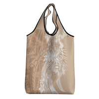 Polynesian Women's Day Grocery Bag Plumeria Passion - Beige
