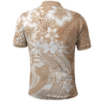 Polynesian Women's Day Polo Shirt Plumeria Passion - Beige LT7 - Polynesian Pride