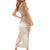 Polynesian Women's Day Short Sleeve Bodycon Dress Plumeria Passion - Beige LT7 - Polynesian Pride