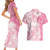 Polynesian Women's Day Couples Matching Short Sleeve Bodycon Dress and Hawaiian Shirt Plumeria Passion - Pink LT7 - Polynesian Pride