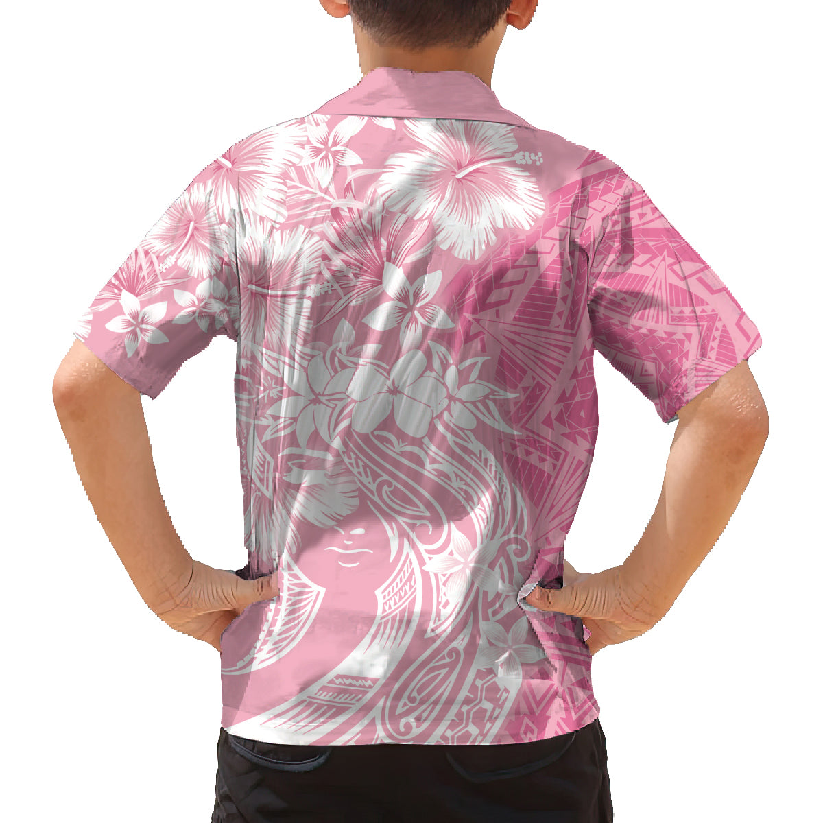 Polynesian Women's Day Family Matching Long Sleeve Bodycon Dress and Hawaiian Shirt Plumeria Passion - Pink LT7 - Polynesian Pride