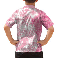 Polynesian Women's Day Family Matching Long Sleeve Bodycon Dress and Hawaiian Shirt Plumeria Passion - Pink LT7 - Polynesian Pride