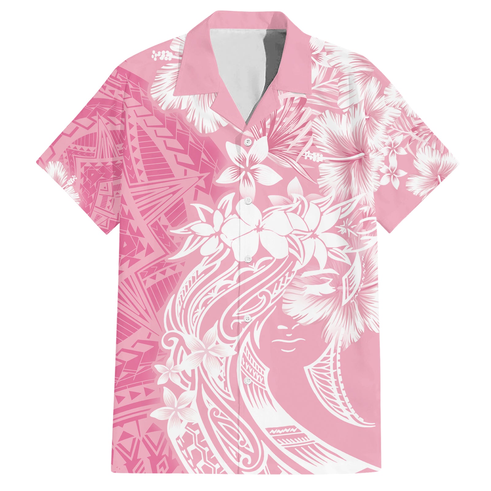 Polynesian Women's Day Hawaiian Shirt Plumeria Passion - Pink LT7 Pink - Polynesian Pride