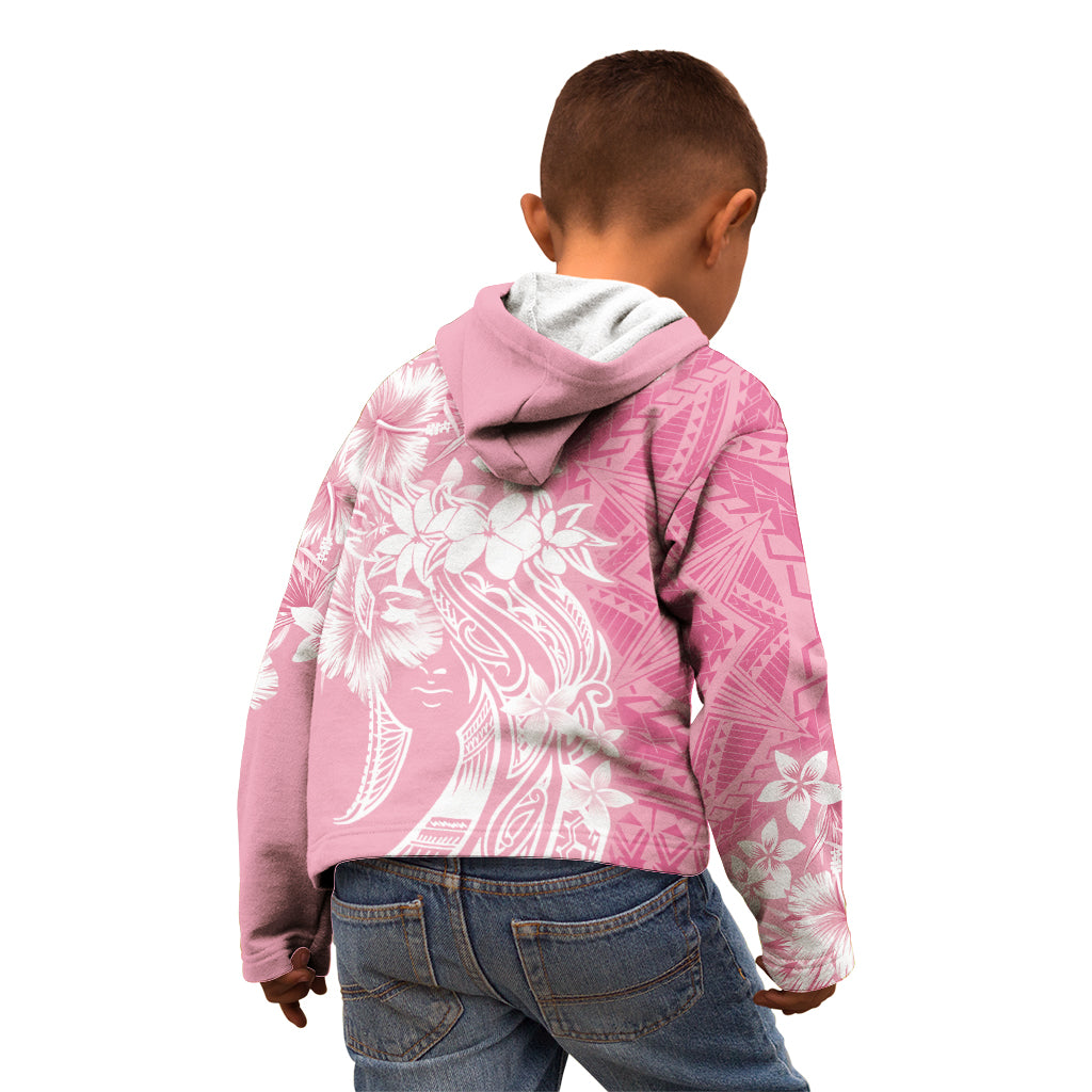 Polynesian Women's Day Kid Hoodie Plumeria Passion - Pink LT7 - Polynesian Pride