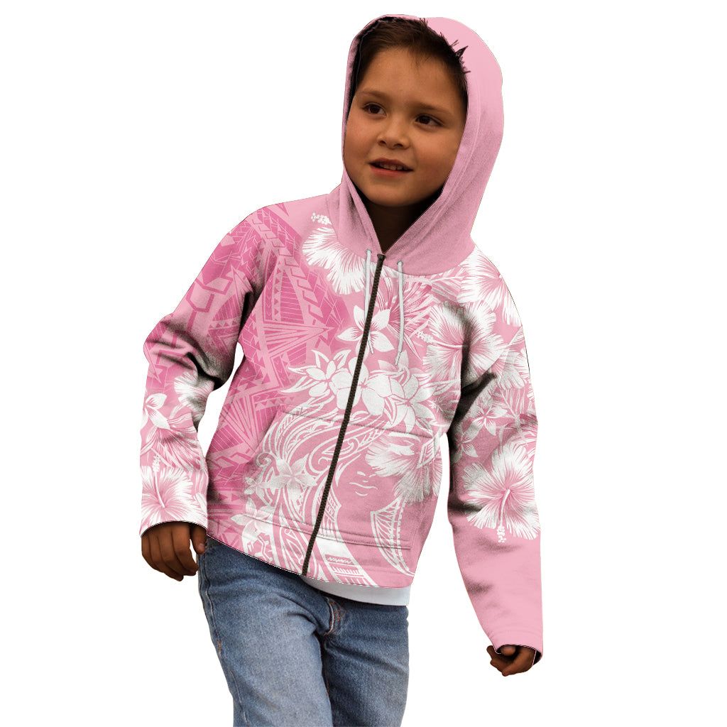 Polynesian Women's Day Kid Hoodie Plumeria Passion - Pink LT7 - Polynesian Pride